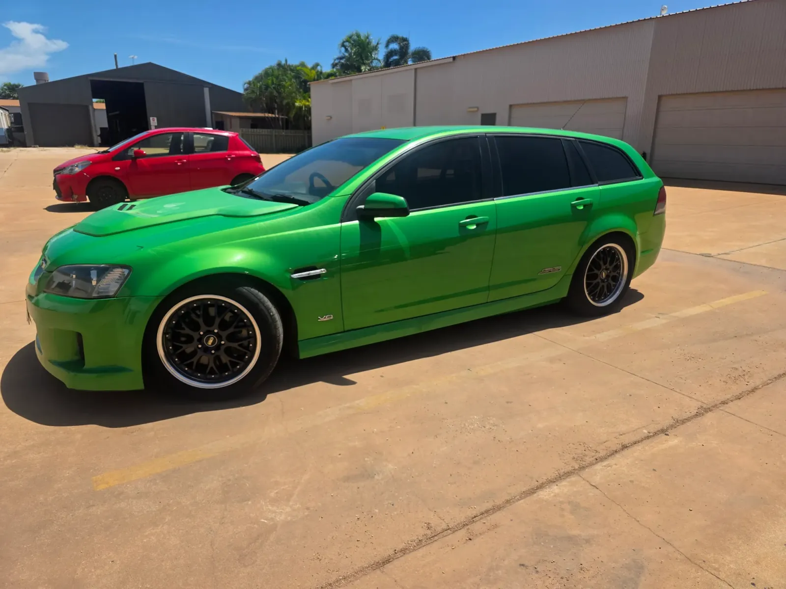 Green Holden Commodore sportswagon professionally detailed by Kimberley Auto Care