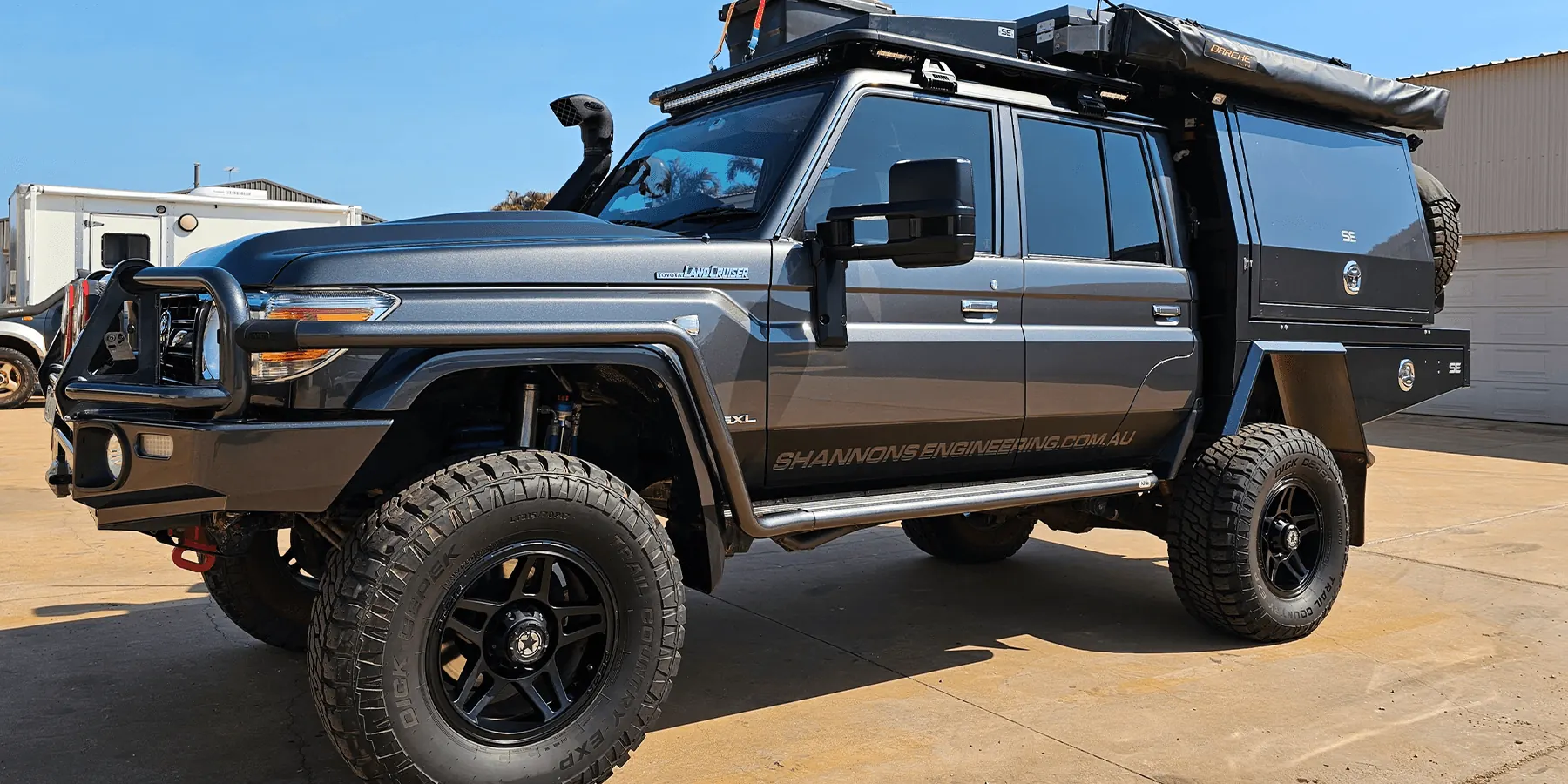 Toyota LandCruiser 79 Series GXL dual cab with showroom finish after exterior detailing by Kimberley Auto Care